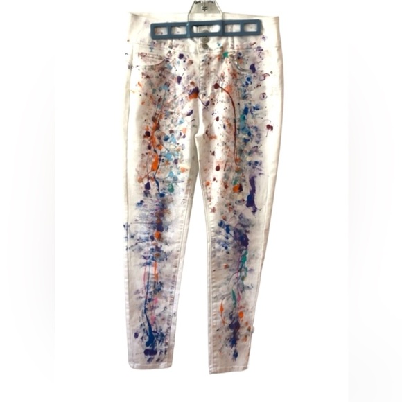 WAX Jeans Paint splatter white Jeans. Butt I love you Abstract High Waist. PRIDE - Picture 10 of 15